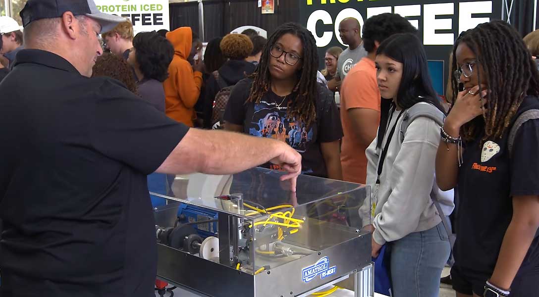 Students explore careers at a World of Work expo with Big Country Manufacturing Alliance employers.